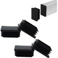 thumbnail image 1 of 4 Pack 1-1/2"x1 Rectangular Tube End Cap Plastic Plugs, Rectangular Tubing Plug Inserts for Metal Tubing, Fences, Glide Protection from Chair Legs and Furniture, Durable Plastic Hole Plugs, Black, 1 of 8
