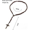 thumbnail image 3 of Handmade Wooden Resin Crucifix Rosary Beads Chain Pendant Necklace Colorful Love Heart Catholic Cross Virgin Mary Jesus Necklace for Women Men Religious Lord Praying Jewelry Gift, 3 of 8