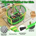 thumbnail image 4 of 60" Toddler Trampoline with Safety Enclosure Net, SEGMART Upgraded Kids Trampoline with Basketball Hoop, Swing, Rings, Balls, Indoor Outdoor Mini Trampoline Birthday Gift for Kids Ages 3-9, 4 of 14
