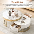 thumbnail image 5 of EUROCO 31.5" Round Nesting Coffee Table with 2 Drawers,Gold Metal Frame,White, 5 of 7