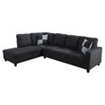 thumbnail image 1 of Star Home Living Corp Tracy Linen Fabric Left Facing Sectional in Black/Gray, 1 of 2