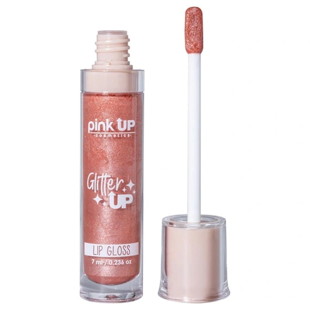 Brillo con Glitter para labios Glitter Up Pink Up coral claro