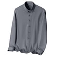 thumbnail image 3 of JTieacloth Business Casual Shirt Men's Dress Shirts Solid Long Sleeve Stretch Formal Shirt Business Casual Button Down Shirts Gray, 3 of 6