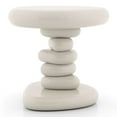 thumbnail image 5 of Kavren Modern Oval Glossy Pedestal End Table, Ivory, 5 of 12