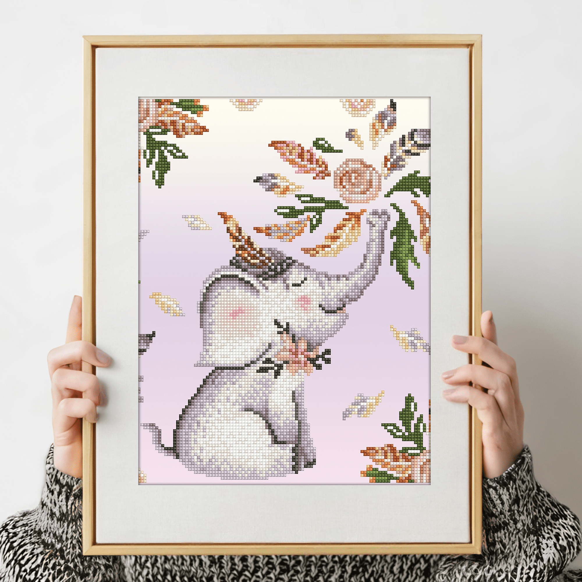 Diamond Dotz Flower Shower Elephant Diamond Painting Kits for Adults - Diamond Art Kits a Relaxing Creative Craft Kit with Dotz Gems  12"x14"