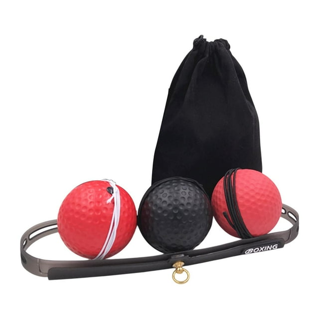 Diadema con pelota de boxeo Colamx para entrenamiento deportivo y agilidad 2 bolas rojas 1 bola negra