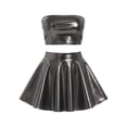 thumbnail image 4 of Xdegoge Women's Holographic Skirt Set 2 Piece Outfit High Waisted Flared Mini Skirt and Tube Top Shiny Metallic Flattering Rave Festival Party Club Cosplay Outfit, 4 of 8