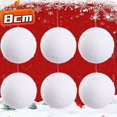 thumbnail image 3 of 6/60 bolas de nieve de espuma blanca, bolas de nieve artificiales falsas, adornos de piel para árbol de Navidad, colgantes para niños, decoración para fiesta de Navidad y Año Nuevo, 3 of 5