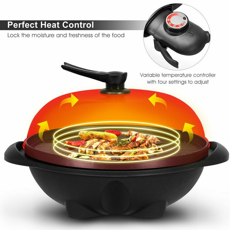 Costway Electric BBQ Grill 1350W Non-stick 4 Temperature Setting Outdoor Garden Camping Costway Electric BBQ Grill 1350W Non-stick 4 Temperature Setting Outdoor Garden Camping