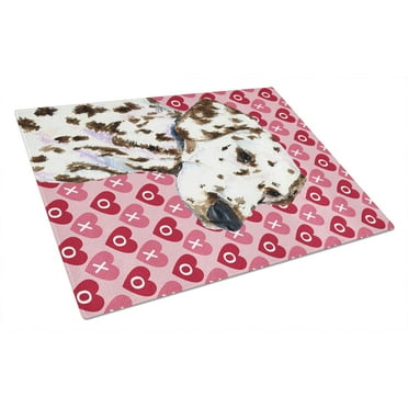 Carolines Treasures SS4469LCB Dalmatian Hearts Love and Valentines Day Portrait Glass Cutting Board Large 12H x 16W