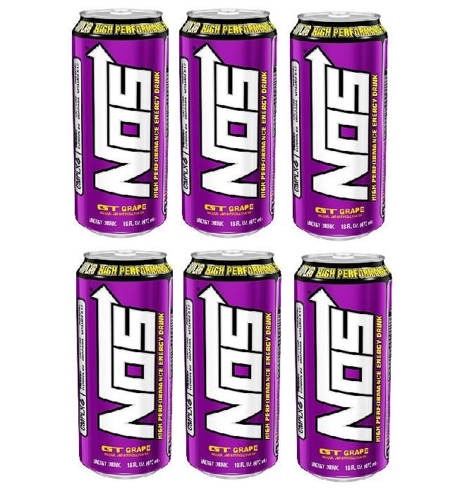 NOS High Performance Energy Drinks GT Grape (Pack of 6)