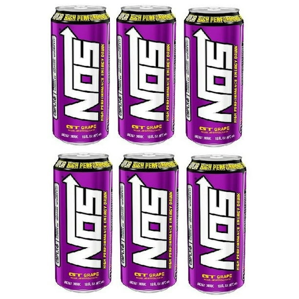 NOS High Performance Energy Drinks GT Grape (Pack of 6)