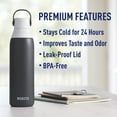 Brita 20 oz Carbon Premium Stainless Steel Leak Proof Filtered Insulated Water Bottle with Straw