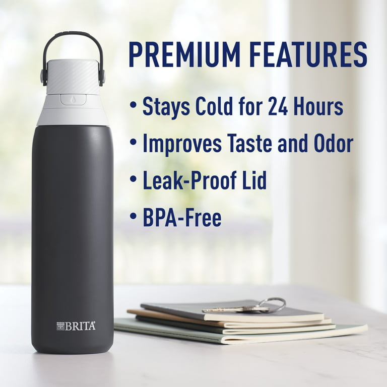 Brita Insulated Filtered Water Bottle with Straw, Reusable, BPA
