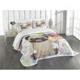 thumbnail image 3 of Ambesonne Birthday Quilted Bedspread Set 3 Pcs, Birthday Pug Dog, King Size, Multicolor, 3 of 5
