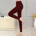 thumbnail image 4 of Women's Cotton Leggings Pants Long Wine M, 4 of 4