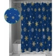 thumbnail image 6 of Christmas Shower Curtain Gold White Snowlfake Shower Curtains for Bathroom Decor Blue Background Christmas Decoration Bath Curtains Sets with Hooks Waterproof, 36x72 in, 6 of 6