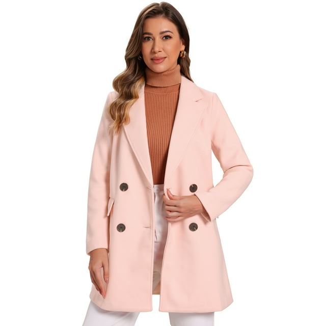 INSPIRE CHIC Manteau Trench Long à Revers Cranté à Double Boutonnage avec Ceinture pour Femme