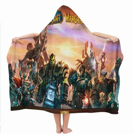 World of Warcraft Hooded Kids Beach Towels Toddler Microfiber Bath Hat Swim Cover-ups Poncho Absorbent Pool Wrap