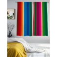 thumbnail image 3 of Mexican Stripes Sheer Curtains 72 Inch Length 2 Panels Set for Living Room/Bedroom, Blue Boho Red Green Orange Art Simple Curtain Sheers Drapes Rod Pocket Curtains Window Treatment Set 52''x72''x2, 3 of 7