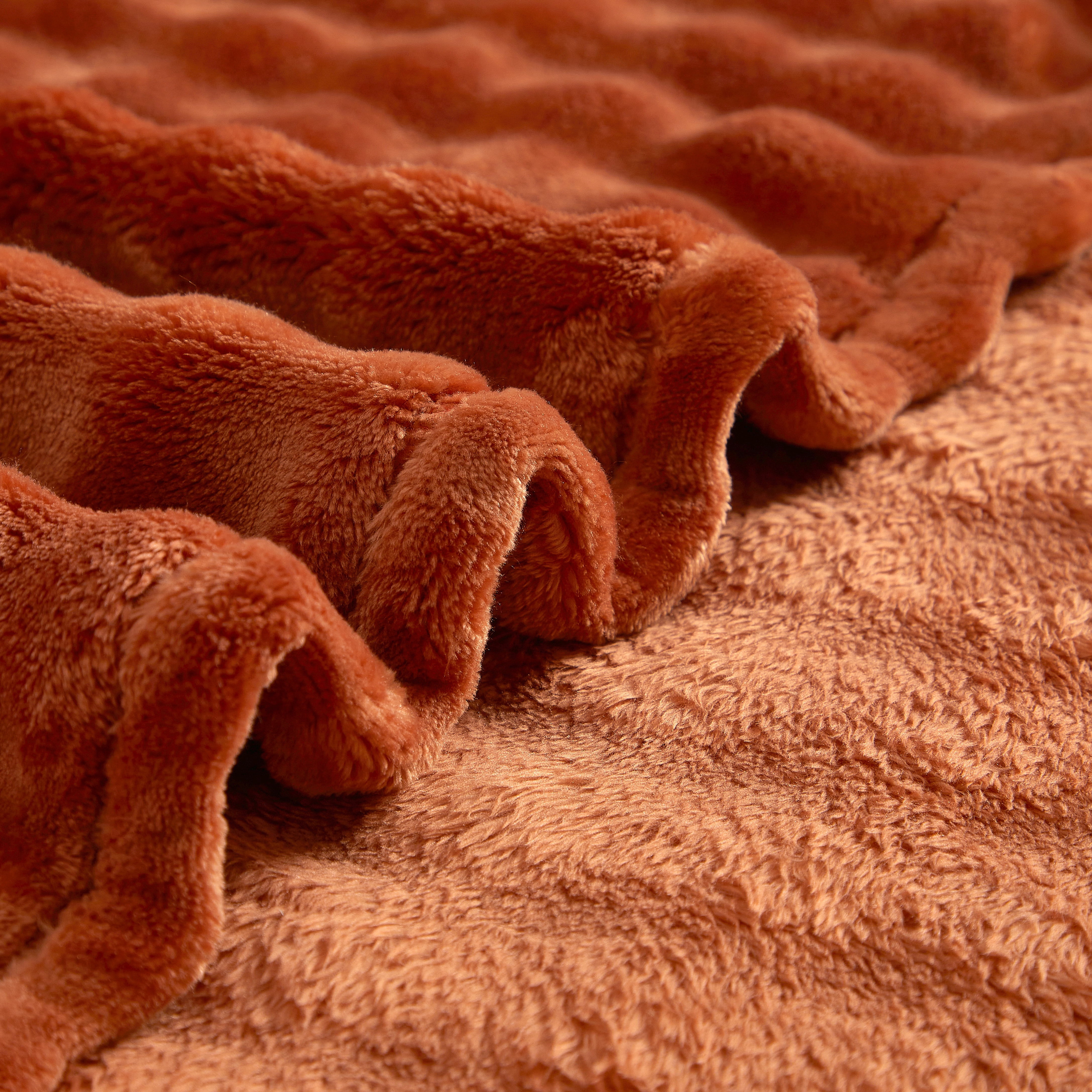 Cozy Haven Luxury Bubble Plush Oversized Couch Throw Blanket, Rust, 50 x 72 in