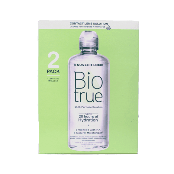 Biotrue Multi-Purpose Contact Lens Solution Lens Case, 2 x 10 fl oz