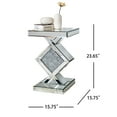 thumbnail image 2 of Rectangular Mirrored Glass End Table Modern Silver Accent Table, 2 of 8