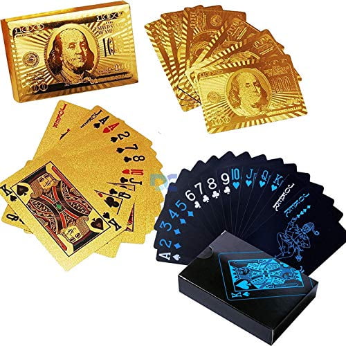 Firstly Black & Golden Waterproof Playing Card Set Of 1 | Poker Table Cards, For Adult - Highly Flexible, Durable Playing Cards With Great Slip & Design | Use For Party & Game | Playing Cards