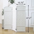 thumbnail image 6 of Furnnylane 3 Panel Rattan Divider Short Room Partition Screen,Double Sided Folding Divider for Room Separation,White,47.2" H x 47.2" W, 6 of 6