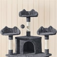 thumbnail image 3 of Yaheetech 76.4" Cat Tree Tower with 3 Condos and 2 Baskets, Dark Gray, 3 of 7