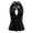 Black, variant on Women's Y2K Mesh Halter Top Sexy V Neck Backless Open Back Leopard Cheetah Print Polka Dot Going Out Tops for Women (Yellow, M)