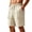 A Khaki, variant on Mens Casual Shorts Cotton Summer Beach Shorts Shorts for Men Casual Men's Solid Color Casual Sports Elastic Waist Drawstring Pocket Shorts White S