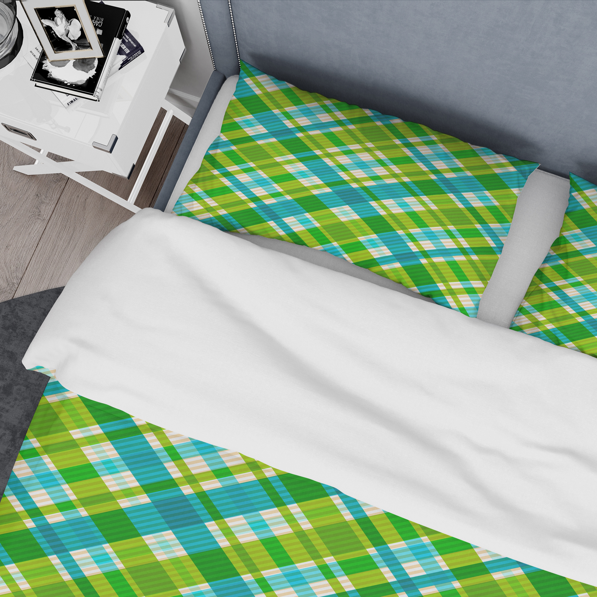 Designart 'Tartan Geometrical Texture II' Mid-Century Modern Duvet Cover Set