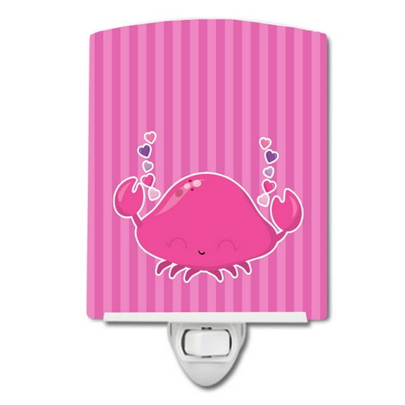Carolines Treasures BB7129CNL Pink Crab Ceramic Night Light