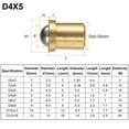 thumbnail image 2 of Uxcell 10pcs Ball Point Spring Plunger 4x5mm Brass Small Ball Plunger, 2 of 5
