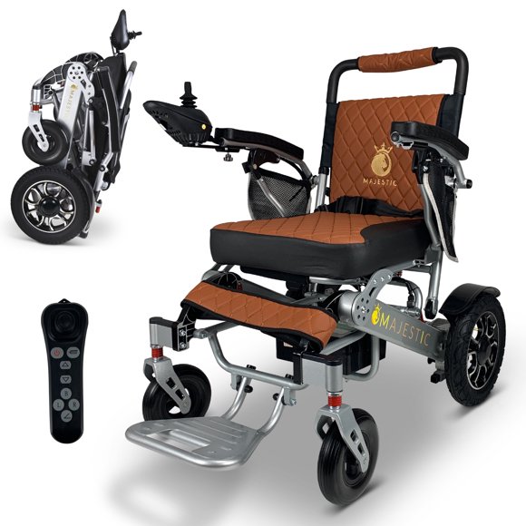 Majestic Fauteuil Roulant Électrique, Fauteuils Roulants Pliants Légers, Fauteuil Roulant Motorisé, Capacité Maximale de 350 Lb, Siège de 19′′ de Large, Autonomie de 13+ Miles, Approuvé par les Compagnies Aériennes, s'Adapte Facilement à Tout Coffre