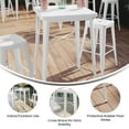 thumbnail image 4 of BizChair Commercial Grade 23.75" Square White Metal Indoor-Outdoor Bar Height Table, 4 of 9