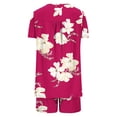 thumbnail image 5 of ZhiZhuang Womens Pajama Set 2024,Women Plus Size Loungewear Sleepwear Set Casual Round Neck Short Sleeve Tops with Pants Two Piece Pajamas Suit, 5 of 6