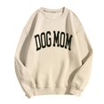 thumbnail image 6 of WEIWEN Dog Mom Sweatshirt for Women Dog Lover Sweatshirts Funny Graphic Sweaters Mama Pullover Tops Womens Fall Fashion Clothing Beige, S, 6 of 6