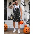 thumbnail image 6 of Bindefon Bibs Overalls Men Work Coveralls Shorts Printed Jumpsuit(Ghost,XL), 6 of 9