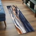 thumbnail image 3 of 2'x6' Rug Runners for Hallways Kitchen, Orange Navy Blue Non Slip Entryway Beside Floor Carpet Runner, Marble Stone Abstract Art Washable Laundry Room Bedroom Throw Rugs Mat for Family Pet, 3 of 8