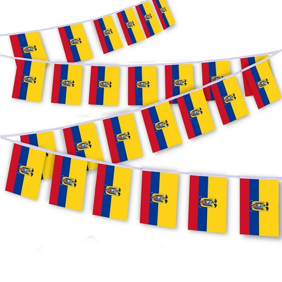 30 PCS ecuador Flag String,32 FT Ecuadorians Bunting,Decoration Banner for Outdoor Indoor Patio Yard Decor