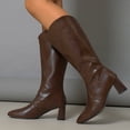 thumbnail image 5 of hzomhy Womens Mid Calf Boots Pointed Toe Rear Zipper for Casual Daily Shopping and Fall Winter Wear, 5 of 9