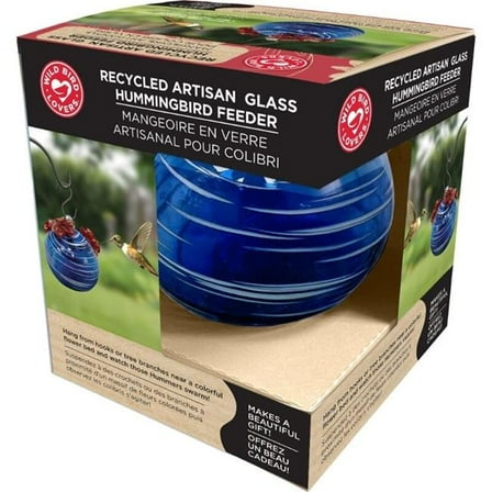 Wild Bird Lovers 24975 Recycled Artisan Glass Hummingbird Feeder - 8 oz