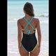 thumbnail image 4 of Traje de Baño de una Pieza para Mujer 2025 con Control de Abdomen, Diseño de Bloques de Color Neón, Cuello en V Profundo y Adelgazante Negro L, 4 of 8