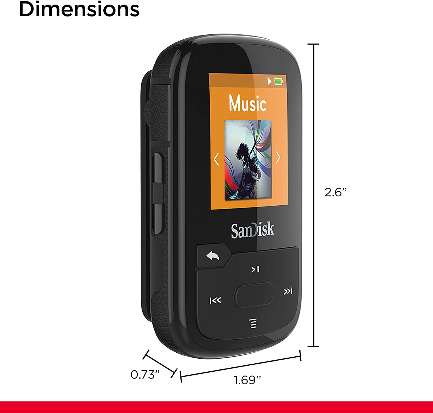 SanDisk Clip Sport Plus 32GB MP3 Player, Black