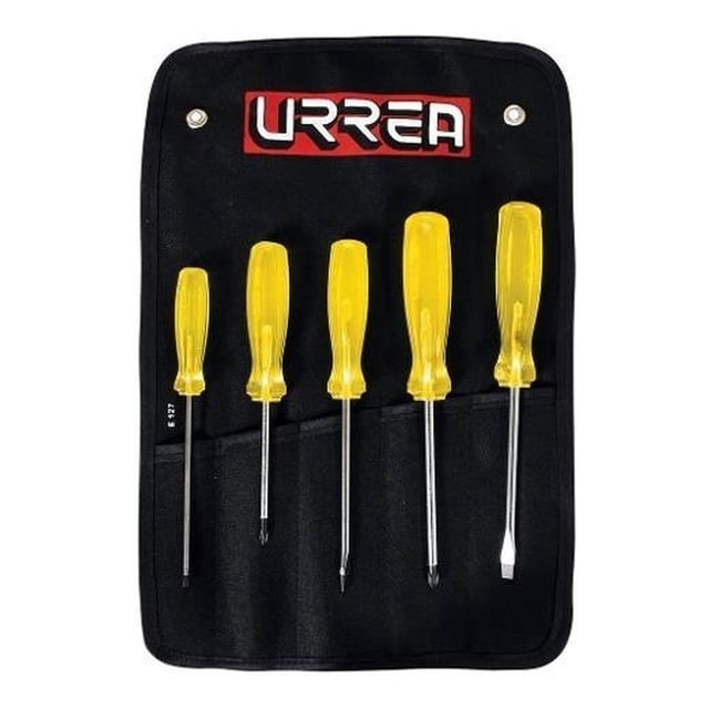 Juego de 5 Destornilladores Ámbar Combinado Urrea JBUD01