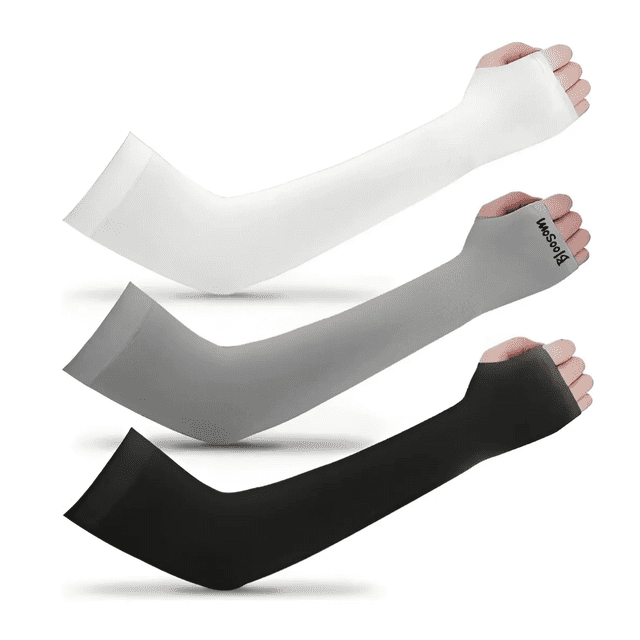 Set Mangas Protectoras Bloosom Protección Solar Uv 3 Pares Blanco/Negro/Gris