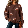 thumbnail image 3 of Clossjun Football Print Sweatshirts for Women Oversized Crewneck Game Day Hoodies Casual Loose Fit Pullover Tops for Vacation XL, 3 of 6