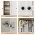 thumbnail image 5 of PARKWELL 4-Door Armoire Wardrobe Closet with 2 Drawers, Clothing Rod and Cabinet, Freestanding Clothing Armoires Closet Organizer for Bedroom, White, 5 of 7